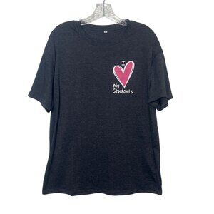 Teacher Appreciation Graphic Tshirt Tee I Love My Students Small Gray